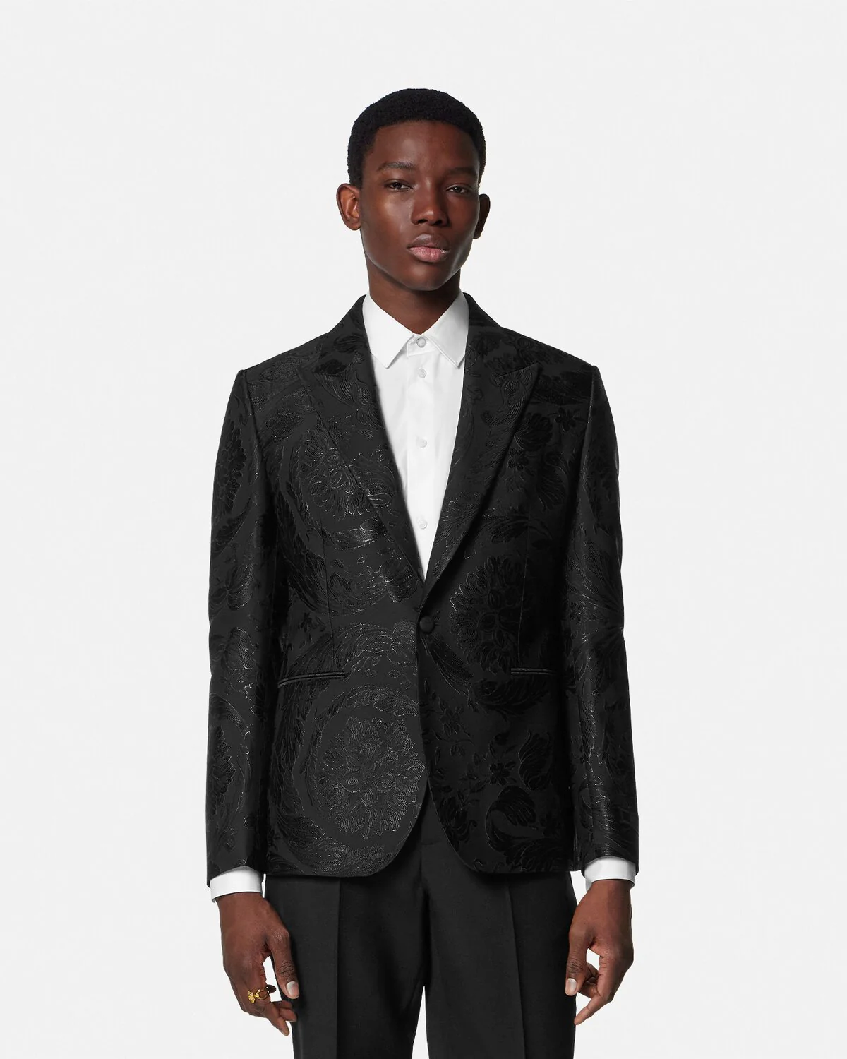 Barocco Jacquard Single-Breasted Blazer - Image 3