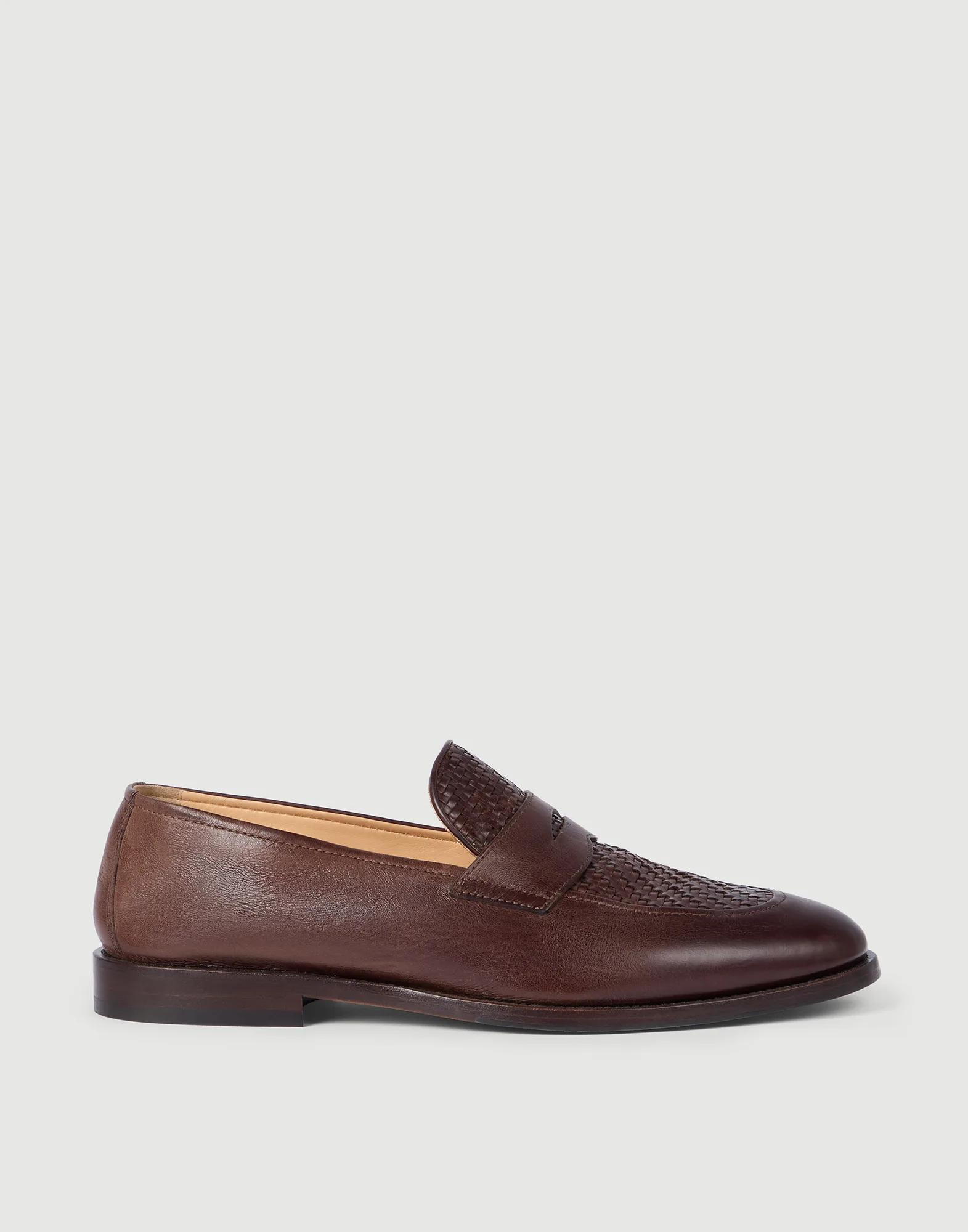Braided Calfskin And Polished Calfskin Penny Loafers - Image 4