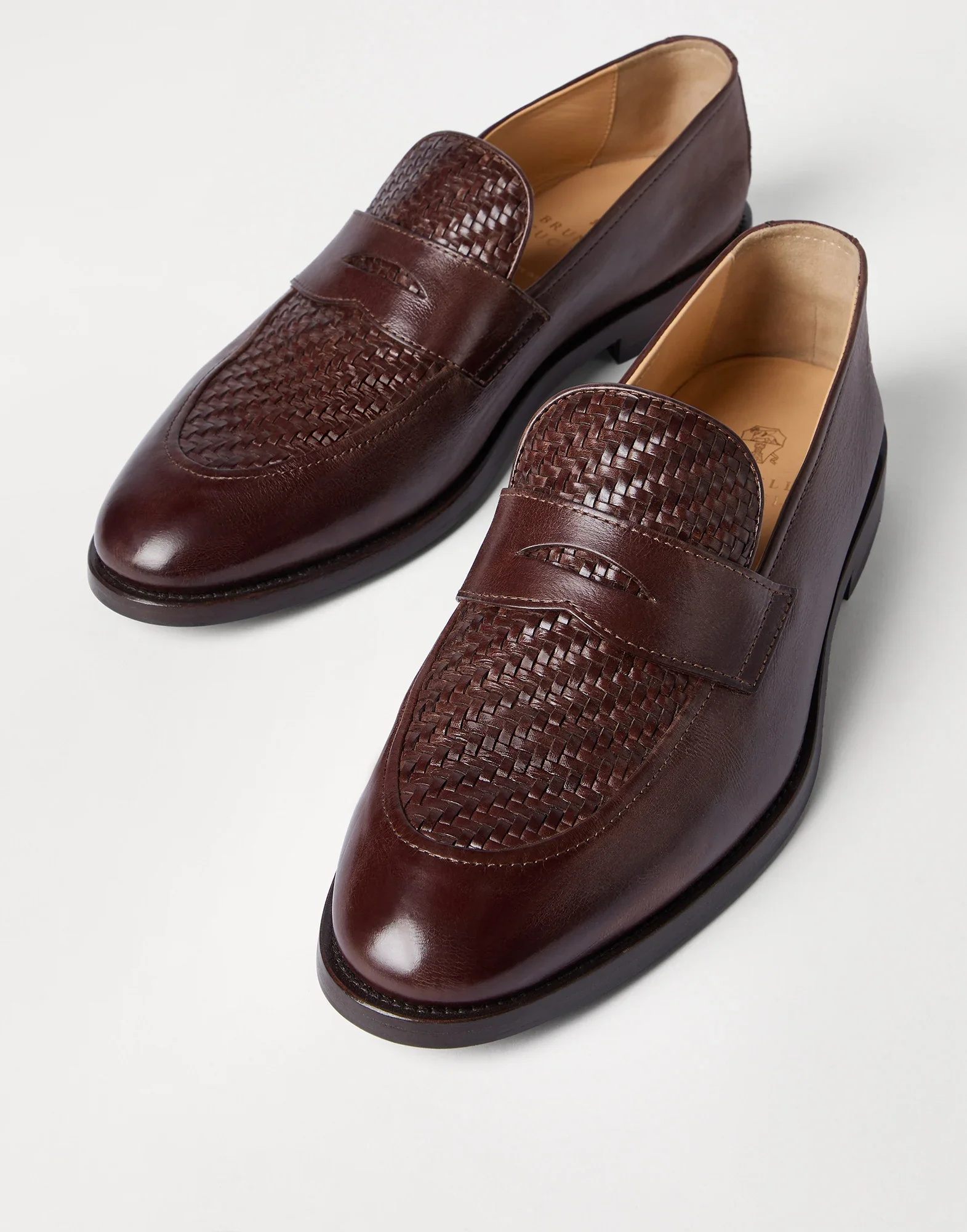 Braided Calfskin And Polished Calfskin Penny Loafers - Image 5