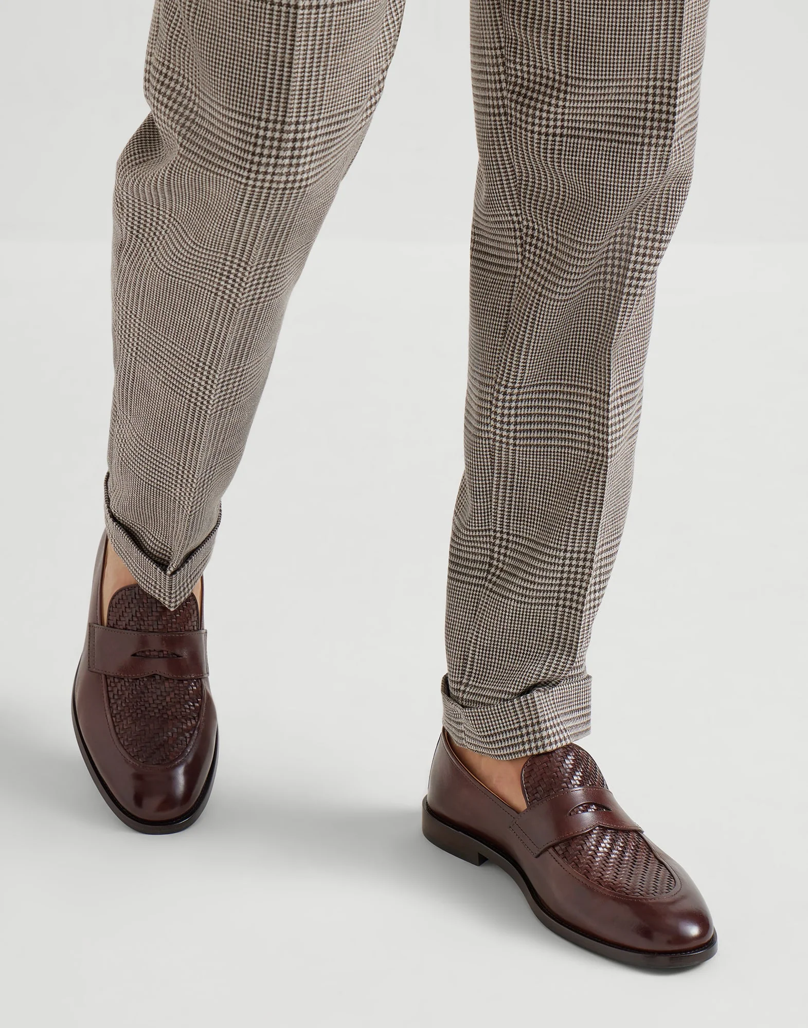 Braided Calfskin And Polished Calfskin Penny Loafers - Image 7