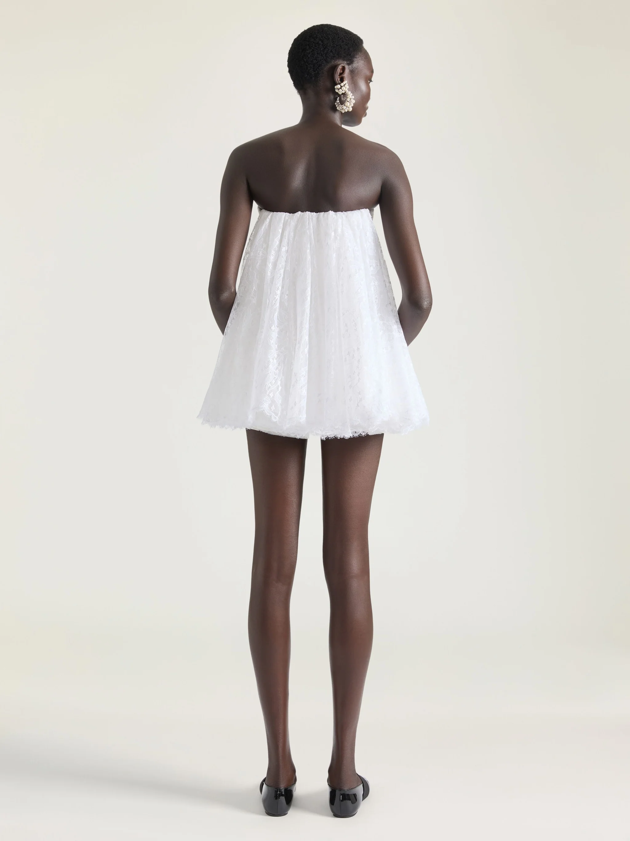 Bustier Cape Back Dress In Lace - Image 3