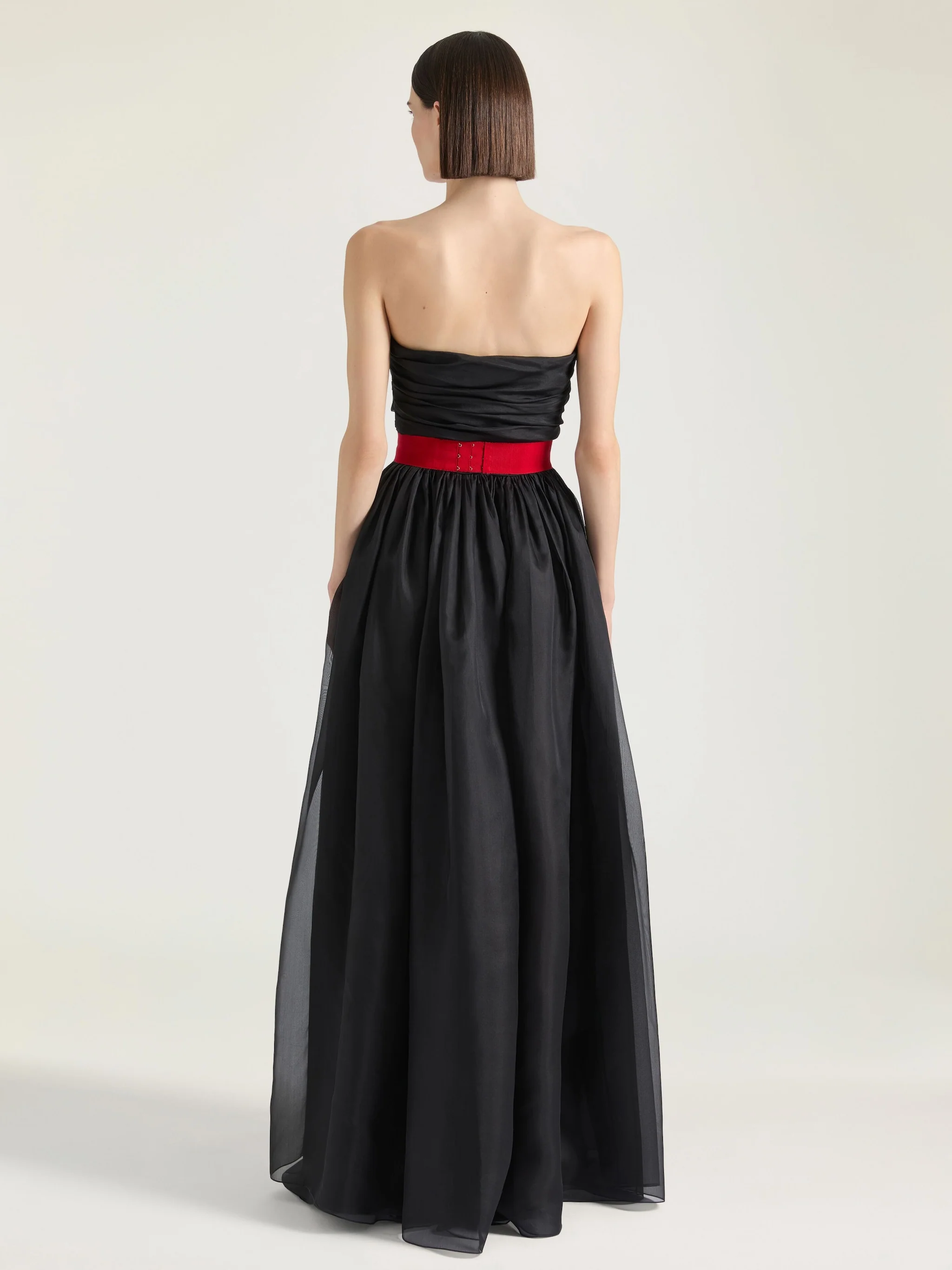 Bustier Evening Dress In Organza - Image 4