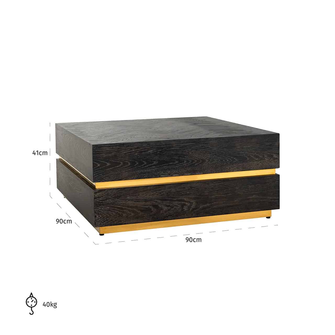 Coffee Table Blackbone Gold 90x90 (Block) - Image 3