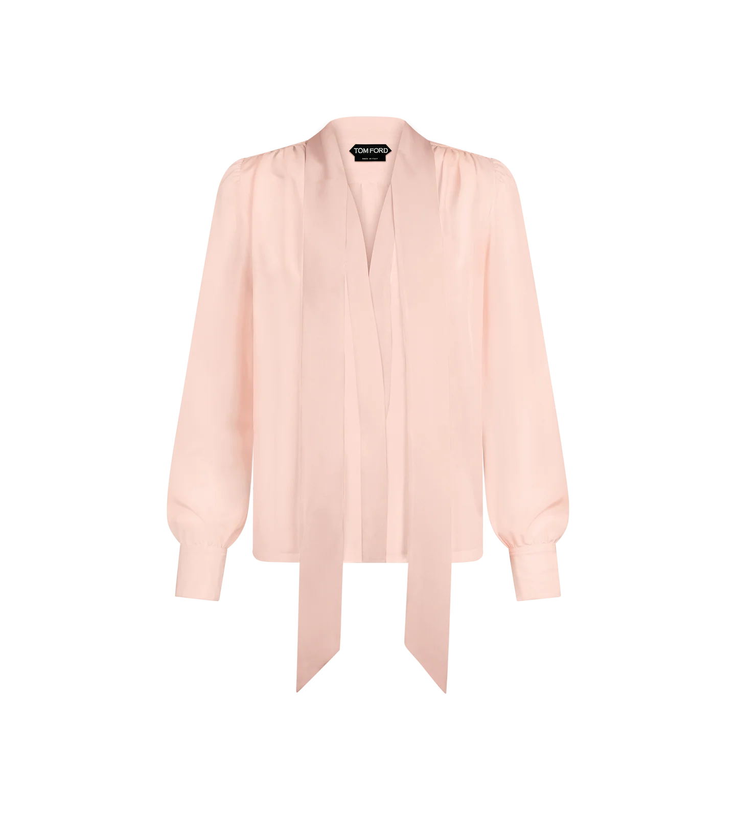 Long Sleeve V-neck Lavalliere Blouse - Image 3