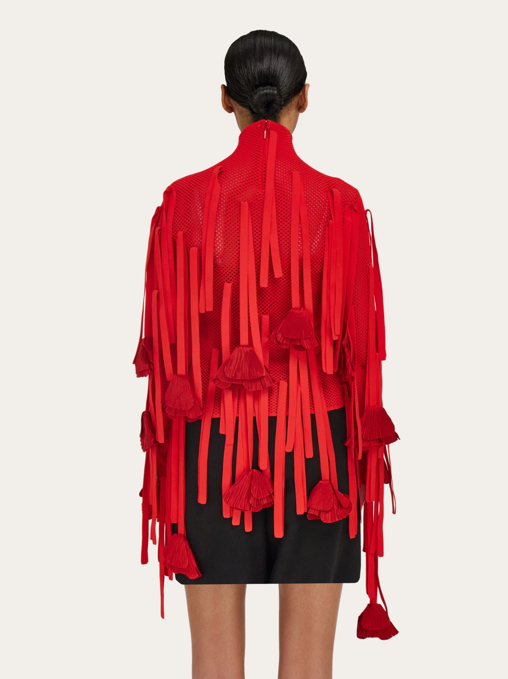 Mesh Top With Flower Detail - Image 3