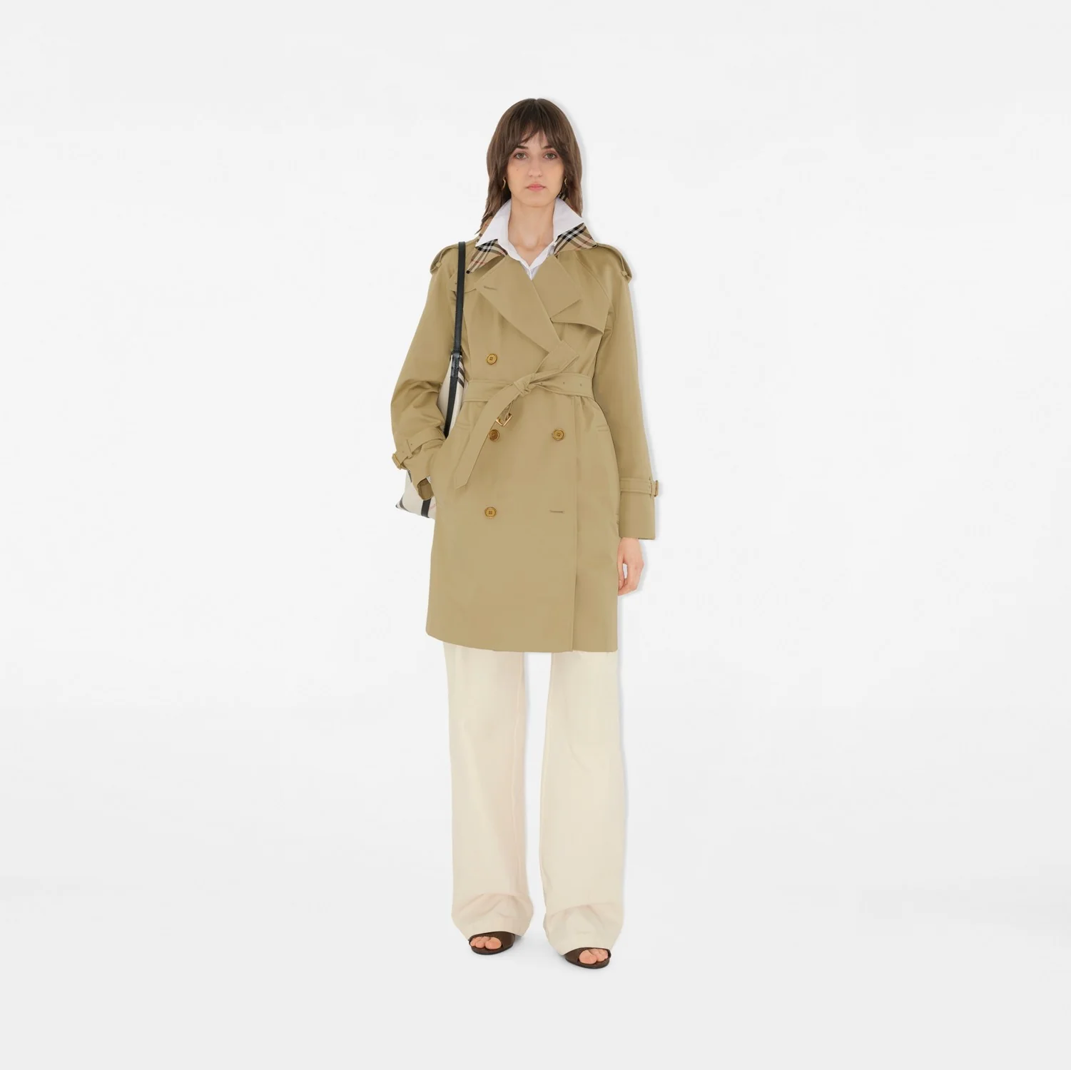 Mid-length Check Collar Castleford Trench Coat - Image 11