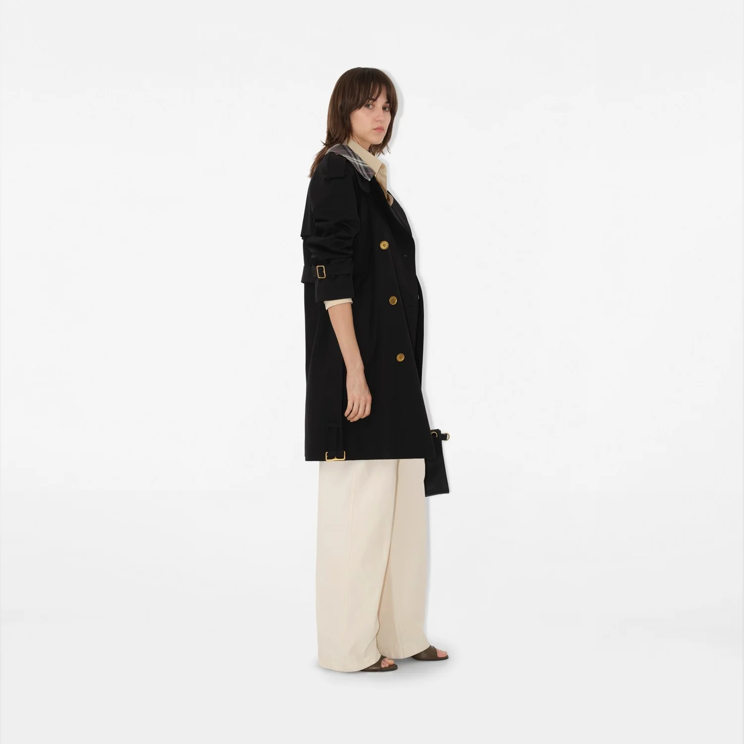 Mid-length Check Collar Castleford Trench Coat - Image 3