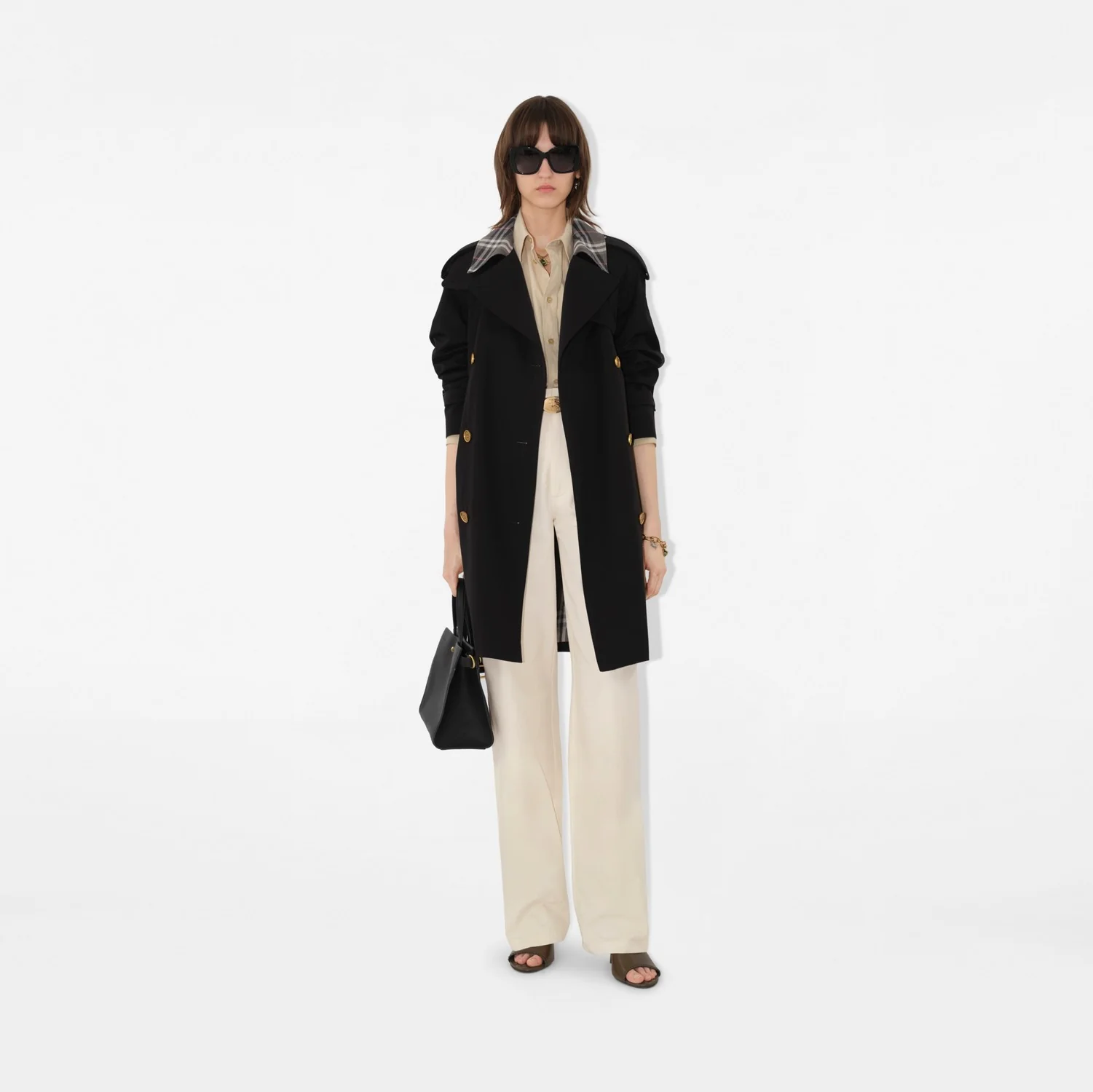 Mid-length Check Collar Castleford Trench Coat - Image 5