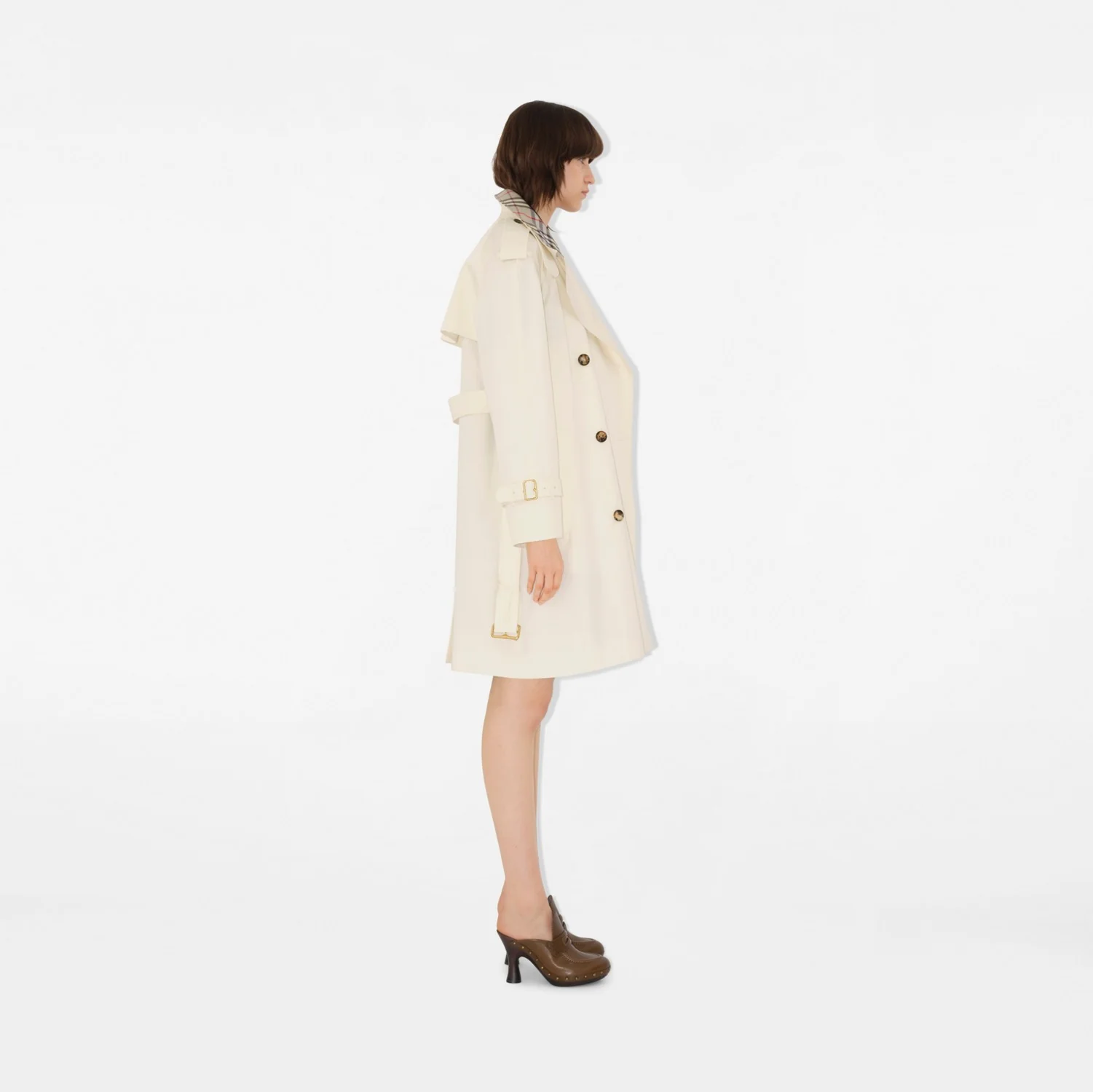 Mid-length Check Collar Castleford Trench Coat - Image 6