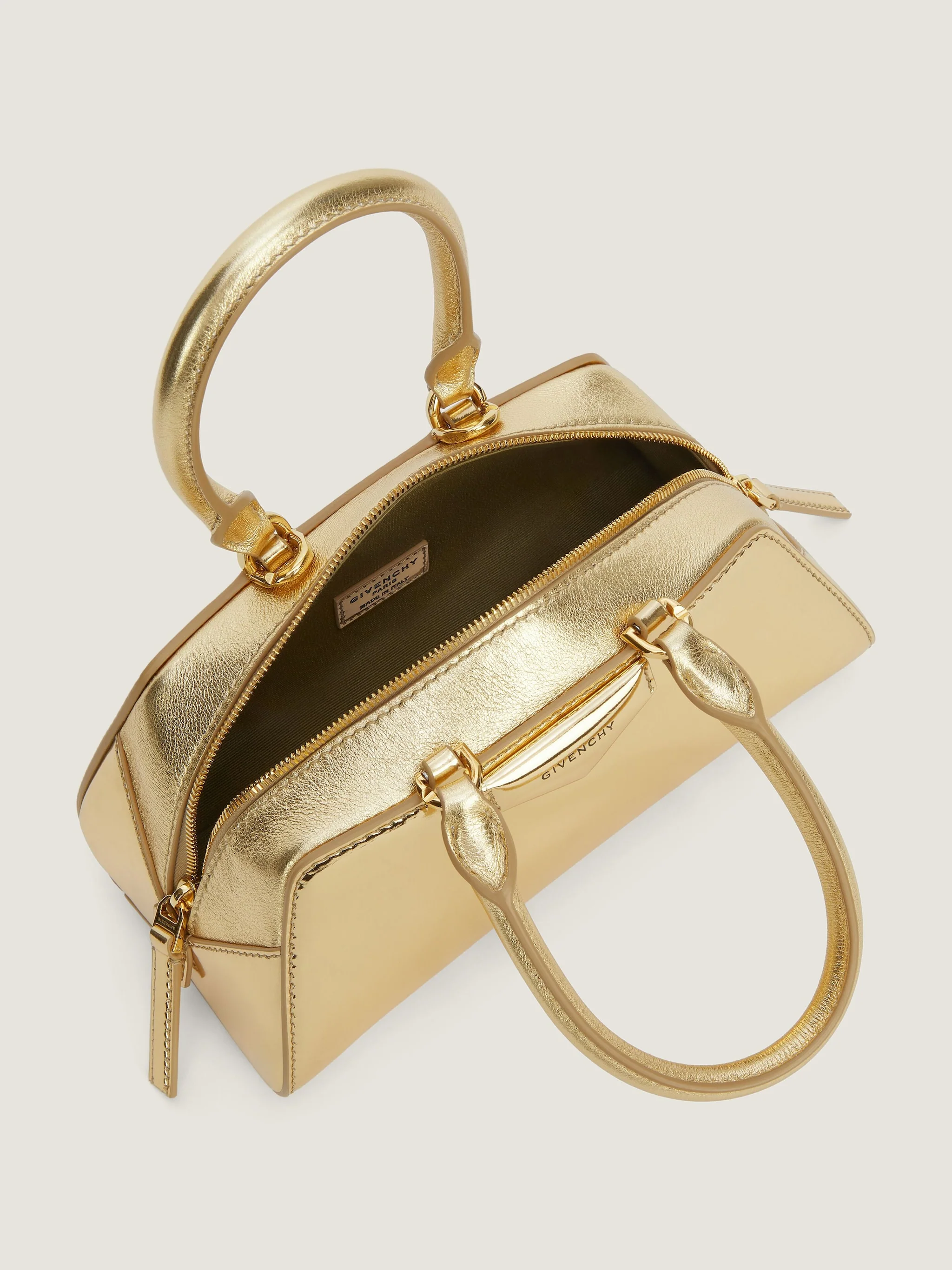 Mini Antigona East-west Bag In Laminated Leather - Image 3